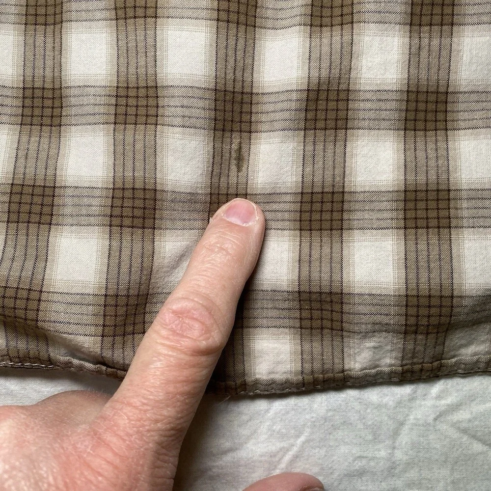 Columbia‎ Button Down Shirt Mens XXL Brown Tan Plaid Cotton Outdoor